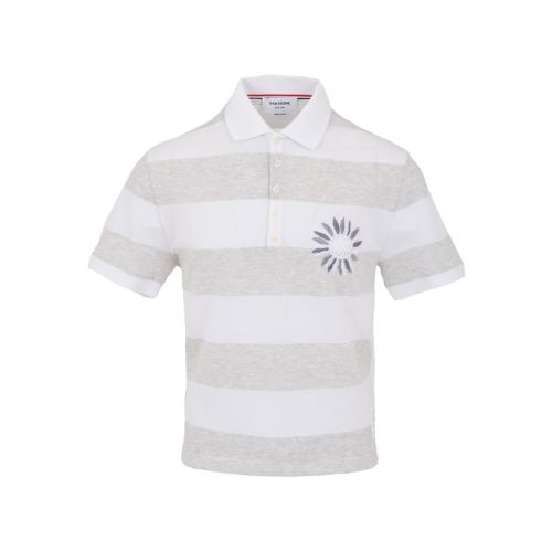 톰브라운 럭비 스트라이프 피케 폴로 티셔츠 Rugby Stripe Pique Flower Polo Shirt